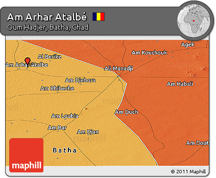 Political Panoramic Map of Am Arhar Atalbé