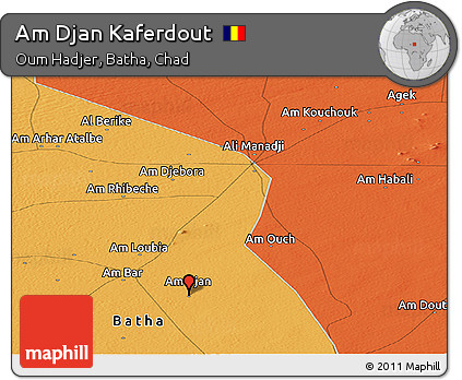 Political Panoramic Map of Am Djan Kaferdout
