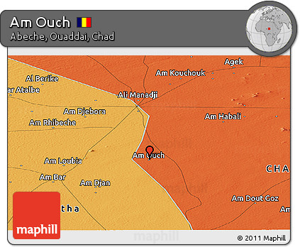 Political Panoramic Map of Am Ouch