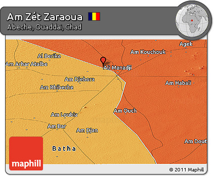 Political Panoramic Map of Am Zét Zaraoua
