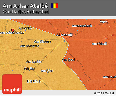 Political Panoramic Map of Am Arhar Atalbé