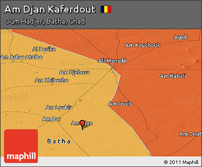 Political Panoramic Map of Am Djan Kaferdout