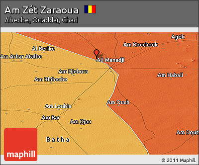 Political Panoramic Map of Am Zét Zaraoua