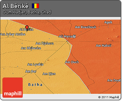 Political Panoramic Map of Al Bériké