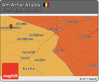 Political Panoramic Map of Am Arhar Atalbé