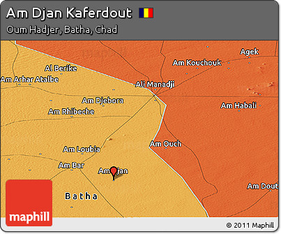 Political Panoramic Map of Am Djan Kaferdout