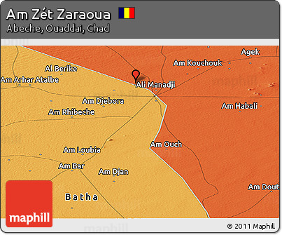 Political Panoramic Map of Am Zét Zaraoua