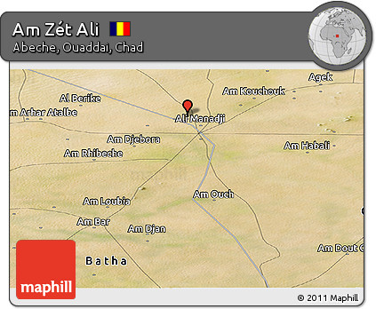Satellite Panoramic Map of Am Zét Ali