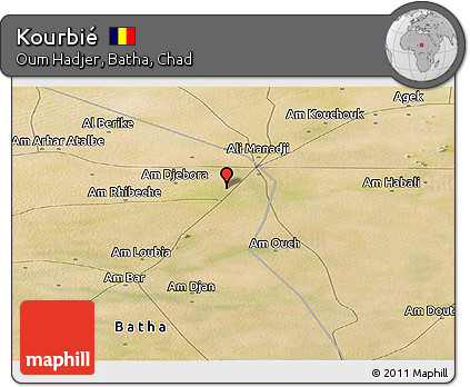 Satellite Panoramic Map of Kourbié