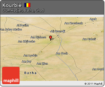Satellite Panoramic Map of Kourbié