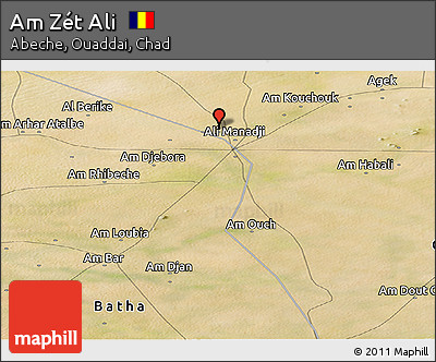 Satellite Panoramic Map of Am Zét Ali