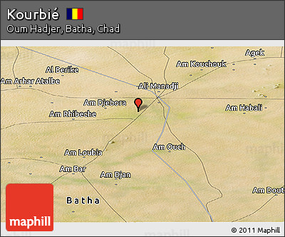Satellite Panoramic Map of Kourbié