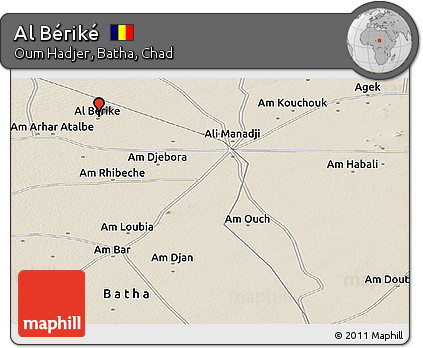 Shaded Relief Panoramic Map of Al Bériké