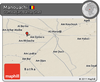 Shaded Relief Panoramic Map of Manouachi