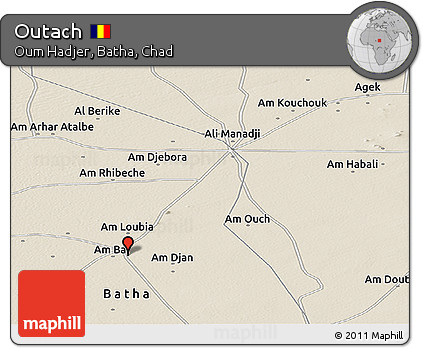 Shaded Relief Panoramic Map of Outach