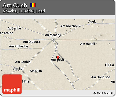 Shaded Relief Panoramic Map of Am Ouch
