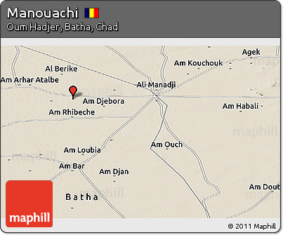 Shaded Relief Panoramic Map of Manouachi