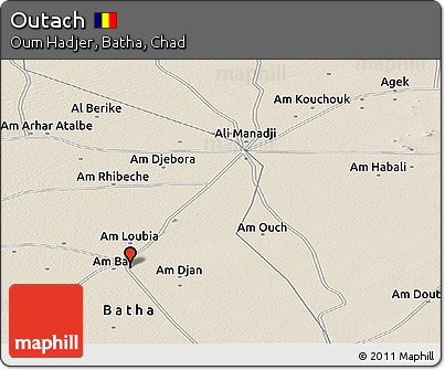 Shaded Relief Panoramic Map of Outach