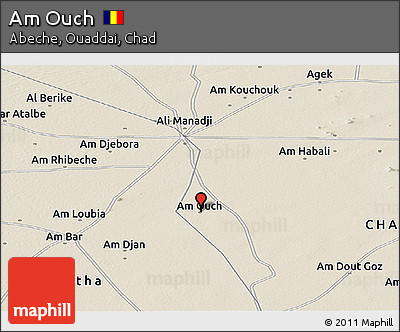 Shaded Relief Panoramic Map of Am Ouch