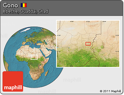 Satellite Location Map of Gono