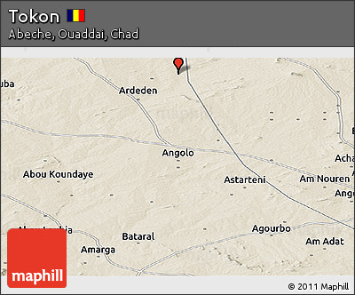 Shaded Relief Panoramic Map of Tokon