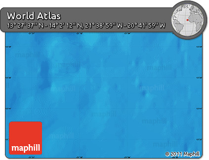 Physical Map of the Area around 13° 44' 54" N, 21° 10' 29" W