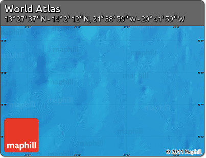 Physical Map of the Area around 13° 44' 54" N, 21° 10' 29" W