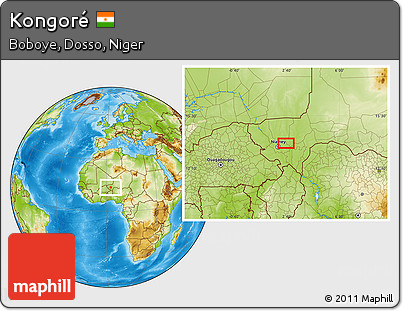 Physical Location Map of Kongoré