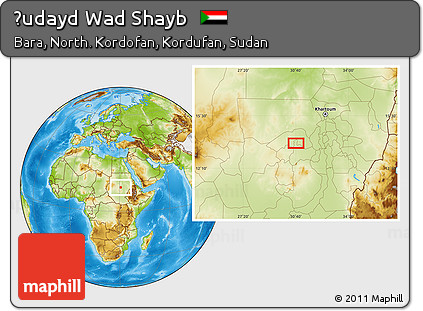 Physical Location Map of Ḩudayd Wad Shayb