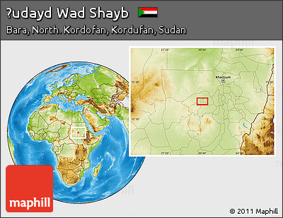 Physical Location Map of Ḩudayd Wad Shayb