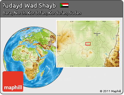 Physical Location Map of Ḩudayd Wad Shayb