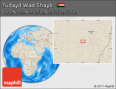 Shaded Relief Location Map of Ḩudayd Wad Shayb
