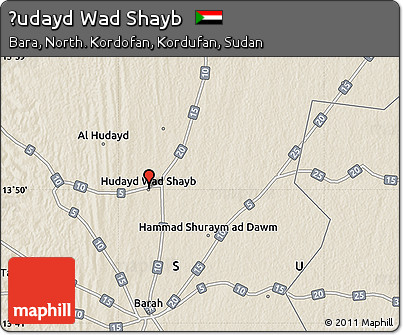 Shaded Relief Map of Ḩudayd Wad Shayb
