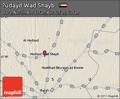 Shaded Relief Map of Ḩudayd Wad Shayb