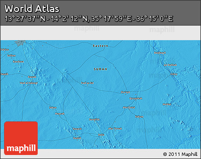 Political 3D Map of the Area around 13° 44' 54" N, 35° 46' 29" E