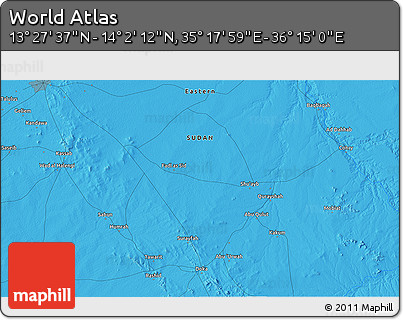 Political 3D Map of the Area around 13° 44' 54" N, 35° 46' 29" E