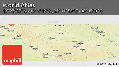 Physical Panoramic Map of the Area around 13° 44' 54" N, 35° 46' 29" E
