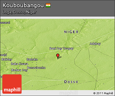 Physical Panoramic Map of Kouboubangou