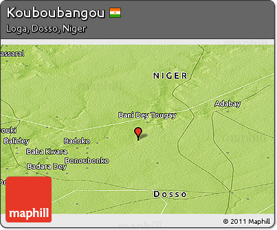 Physical Panoramic Map of Kouboubangou