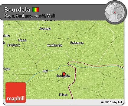 Physical Panoramic Map of Bourdala