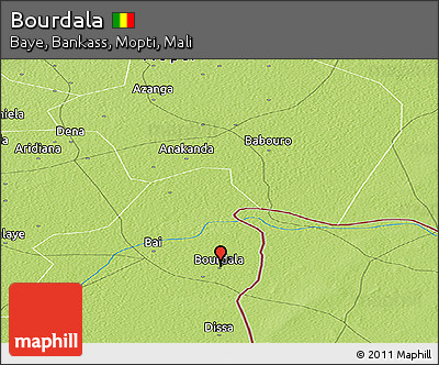Physical Panoramic Map of Bourdala