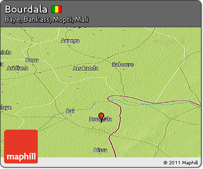 Physical Panoramic Map of Bourdala