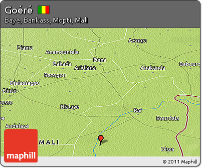 Physical Panoramic Map of Goéré