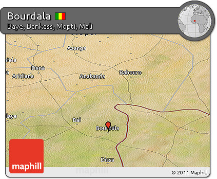 Satellite Panoramic Map of Bourdala
