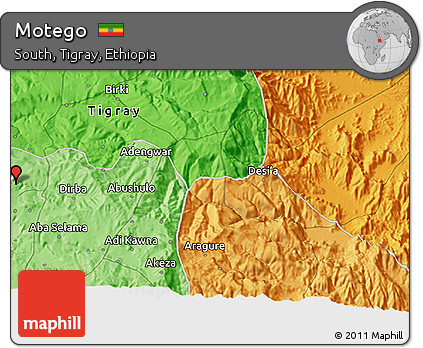 Political 3D Map of Motego