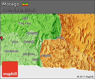 Political 3D Map of Motego