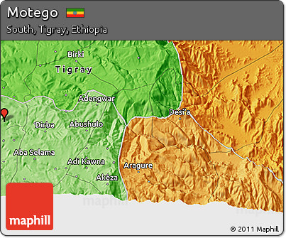 Political 3D Map of Motego