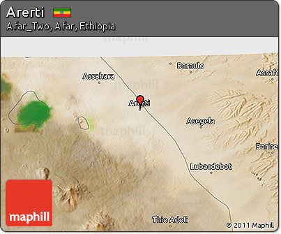 Satellite 3D Map of Arerti
