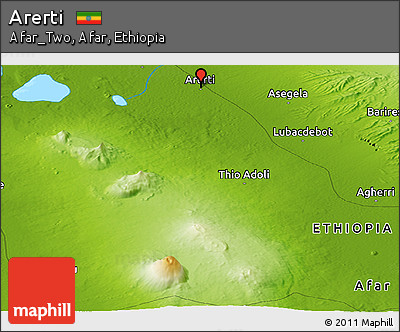 Physical Panoramic Map of Arerti