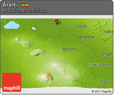 Physical Panoramic Map of Arerti